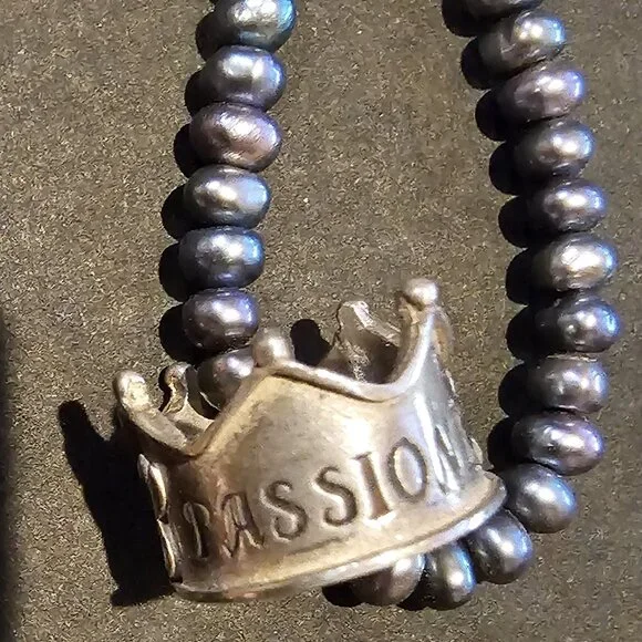 Angi Olami Pearl and Sterling Silver Floating Crown Necklace - Picture 4 of 7